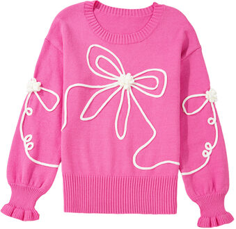 Meisjes Gebreide Strik Trui Roze