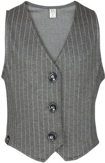 Meisjes gilet - Lindy - Antraciet krijtstreep - Maat 146/152