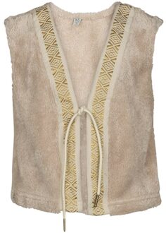Meisjes gilet - Plum - Zand - Maat 158/164