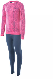 Meisjes grar ii leaf print thermische basislaag Blauw - 146/152