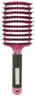 Meisjes Haar Hoofdhuid Massage Kam Borstel Varkenshaar Nylon Vrouwen Krullend Massage Kam Haar Borstel Voor Salon Kappers Styling Tools roze met bristle