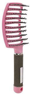 Meisjes Haar Hoofdhuid Massage Kam Borstel Varkenshaar Nylon Vrouwen Krullend Massage Kam Haar Borstel Voor Salon Kappers Styling Tools roze