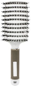 Meisjes Haar Hoofdhuid Massage Kam Borstel Varkenshaar Nylon Vrouwen Krullend Massage Kam Haar Borstel Voor Salon Kappers Styling Tools wit met bristle