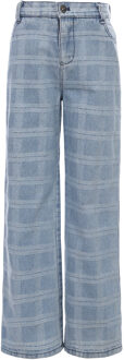 Meisjes jeans broek - Geruit - Maat 128