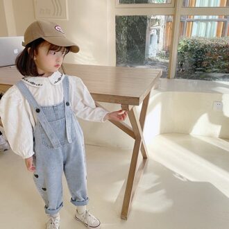 Meisjes Jeans Overalls Kinderen Broek Baby Meisjes Blauw Leisure Losse Overalls Baby Meisje Kleding E1005 90cm