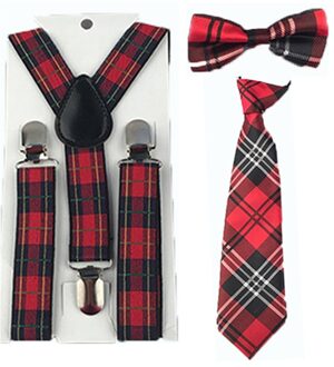 Meisjes Jongens Jarretel Strikjes Verstelbare Y-Back Bretels Stropdas Set Wedding 1-8 Jaar HHtr0004a05