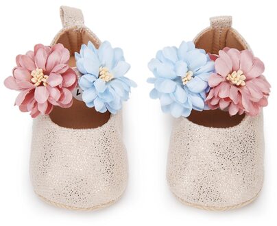 Meisjes Jongens Soft Sole Warm Flats Schoenen Leuke Baby Meisjes Schoenen Peuter Prinses Bloem Baby Anti-Slip Zachte Eerste walker goud / 13cm