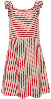 Meisjes jurk gestreept - Rood - Maat 104