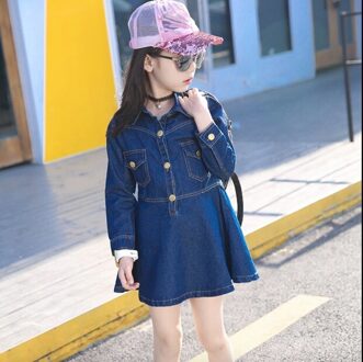 Meisjes Jurken Lange Mouw Herfst Prinses Jurk Kind Kleding Gewaad Enfant Denim Vestido Menina Infantil Kleding 3T