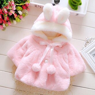 Meisjes Kleding Baby Jassen Voor Meisjes Pluche Jassen Faux Fur Fleece Jas Winter Dikker Warme Jas Voor Kinderen Roze / 3M