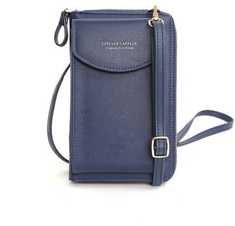 Meisjes Kleine Tassen Vrouwen Portemonnee Schouder Mini Leider Zakken Mobiele Telefoon Grote Kaarthouders Modieuze Multifunctionele Handtas blauw