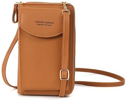 Meisjes Kleine Tassen Vrouwen Portemonnee Schouder Mini Leider Zakken Mobiele Telefoon Grote Kaarthouders Modieuze Multifunctionele Handtas bruin