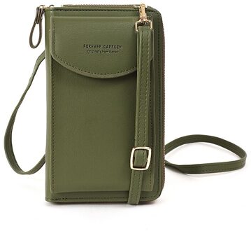 Meisjes Kleine Tassen Vrouwen Portemonnee Schouder Mini Leider Zakken Mobiele Telefoon Grote Kaarthouders Modieuze Multifunctionele Handtas groen