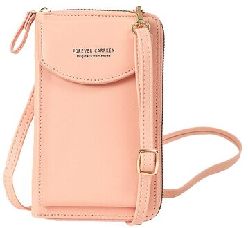 Meisjes Kleine Tassen Vrouwen Portemonnee Schouder Mini Leider Zakken Mobiele Telefoon Grote Kaarthouders Modieuze Multifunctionele Handtas roze