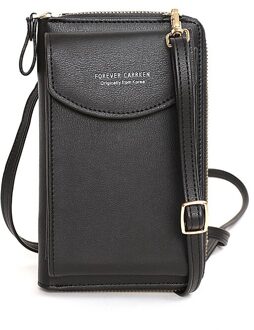 Meisjes Kleine Tassen Vrouwen Portemonnee Schouder Mini Leider Zakken Mobiele Telefoon Grote Kaarthouders Modieuze Multifunctionele Handtas zwart