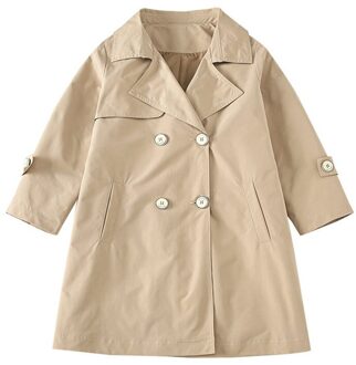 Meisjes Lange Jas Effen Kleur Kids Casual Engeland Stijl Kinderen Jas Met Waistbelt Lente Herfst Kids Kleding 6 8 10 12 14Y 9