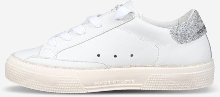 Meisjes Leren Crystal Star May Sneakers in Wit - EU 29 / UK 11