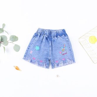 Meisjes Leuke Cartoon Korte Kinderen Zomer Denim Borduurwerk Broek Kinderen 3 4 5 6 7 Jaar Prachtige Kleren zuigelingen Kostuum 5T