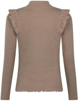 meisjes longsleeve Taupe - 104-110