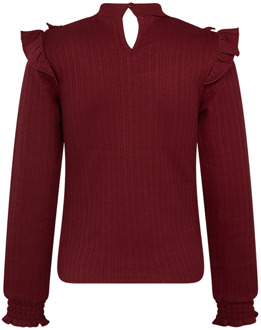 meisjes longsleeve Wijn rood - 104-110
