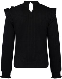 meisjes longsleeve Zwart - 104-110
