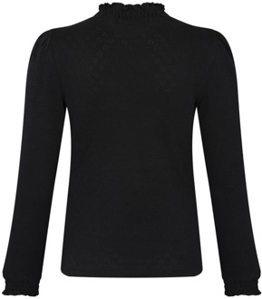 meisjes longsleeve Zwart - 116-122