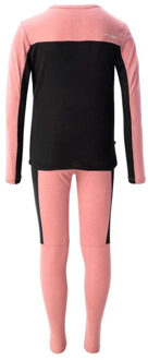 Meisjes melor merino wol base layer set Roze - 152