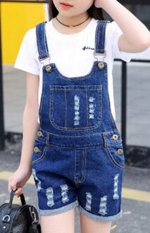 Meisjes Overalls Voor Kinderen Jumpsuit Kleding Toevallige Denim Korte Broek Zomer Kindje Denim Bib Broek/Jeans Vestidos 4 5 7 9 11 13 14Y