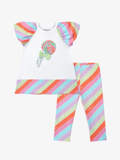 Meisjes set legging eva bright white Veelkleurig - 110