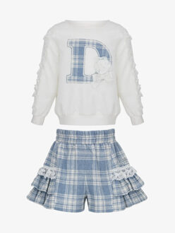 Meisjes set short lace & grace Turquoise - 110