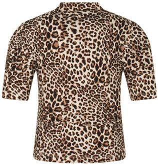 meisjes t-shirt Bruin - 104-110