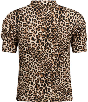 meisjes t-shirt Bruin - 128-134