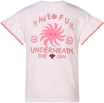 meisjes t-shirt Ecru - 140-146