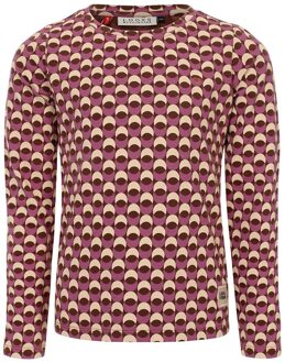 Meisjes t-shirt LS print - Retro jacquard - Maat 104