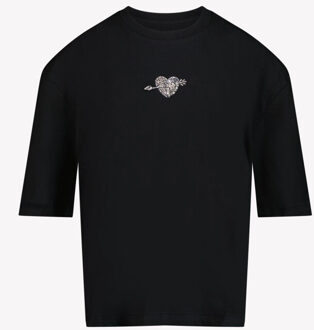 Meisjes t-shirt - maat 104 Zwart