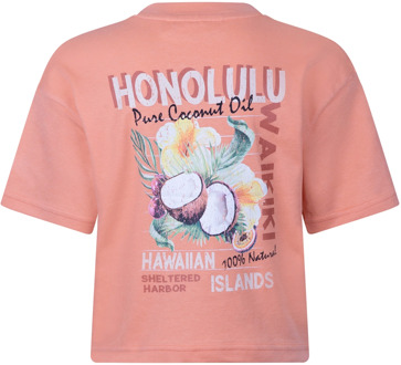 meisjes t-shirt Perzik - 128-134