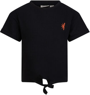 Meisjes t-shirt print - Zwart - Maat 116
