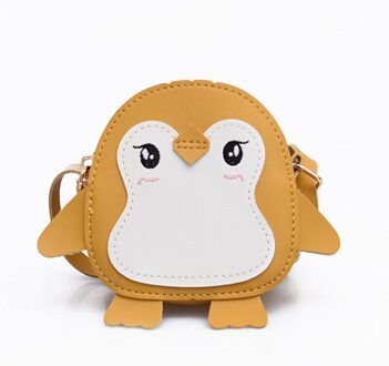 Meisjes Tassen Leuke Pinguïn Shape Animal Schoudertas Clutch Meisjes Crossbody Lederen Mini Tassen Pu Leer Mini Messenger Bag geel