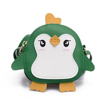 Meisjes Tassen Leuke Pinguïn Shape Animal Schoudertas Clutch Meisjes Crossbody Lederen Mini Tassen Pu Leer Mini Messenger Bag groen