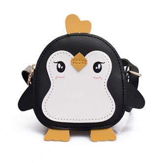 Meisjes Tassen Leuke Pinguïn Shape Animal Schoudertas Clutch Meisjes Crossbody Lederen Mini Tassen Pu Leer Mini Messenger Bag zwart