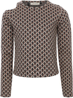 Meisjes top open schouder - Graphic - Maat 128