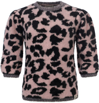 Meisjes trui gebreid - Bleek roze - Maat 170/176