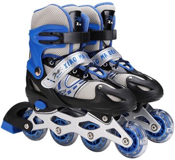 Meisjes Verstelbare Inline Skates Met Licht Up Wielen Beginner Schaatsen Fun Knipperende Rolschaatsen Voor Kinderen Jongens En Meisjes Blauw / L
