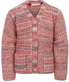 Meisjes vest gebreid - Multi streep - Maat 128