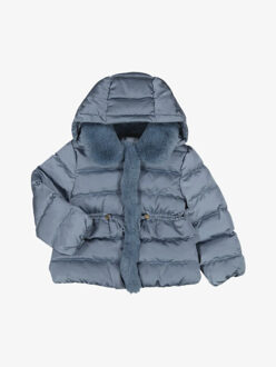 Meisjes winterjas satin Blauw - 104
