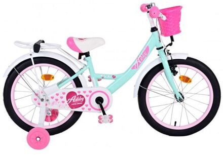 Meisjesfiets Ashley 18 Inch 25 cm Meisjes Terugtraprem Mintgroen/Wit