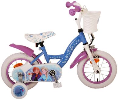 Meisjesfiets Frozen II 12 Inch 23 cm Meisjes Terugtraprem Blauw/Paars