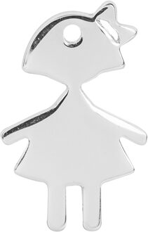 Meisjeshanger met gerhodineerde afwerking Zilver