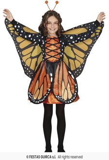 Meisjeskostuum Vlinder met Vleugels Oranje Oranje, Multikleur - Print