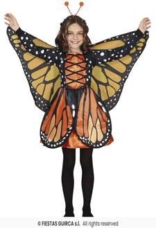 Meisjeskostuum Vlinder met Vleugels Oranje Oranje, Multikleur - Print